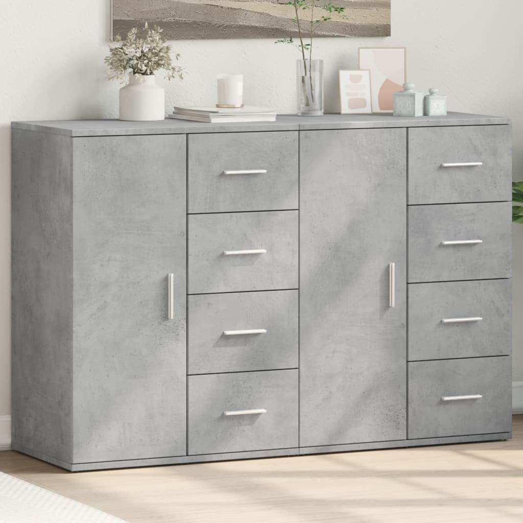 Sideboards 2 pcs Concrete Grey 59x39x80 cm Engineered Wood